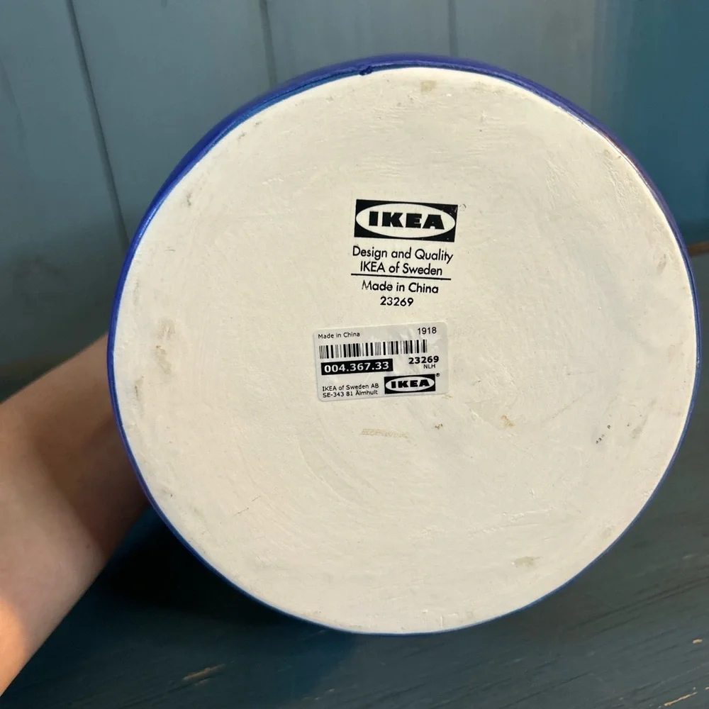New IKEA Blue and White Ceramic Vase